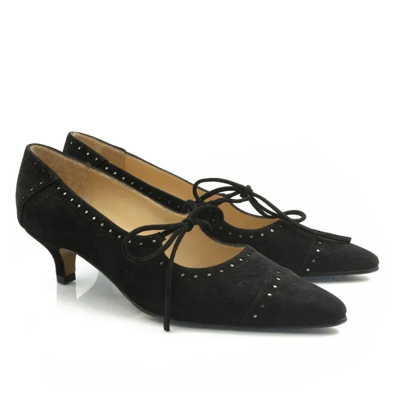 Bégum Paris Diamant escarpin chèvre velours noir