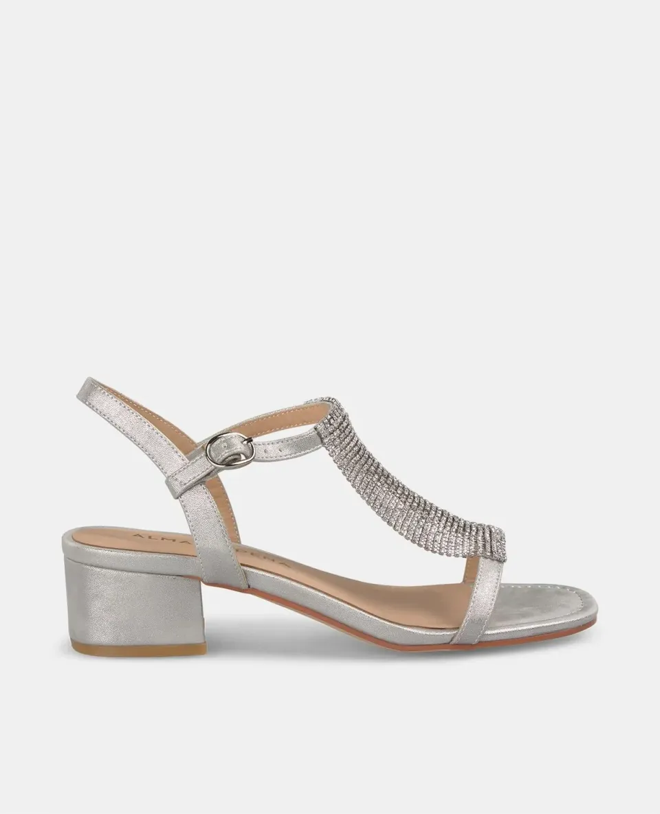 Alma en Pena V2550947 sandales argent strass talon 6 cm