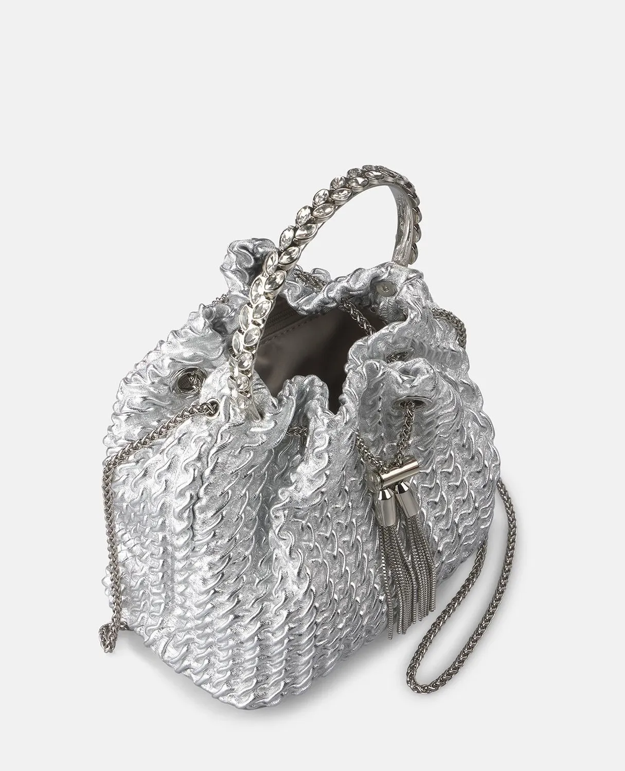 Alma en Pena V26BG057 sac seau argenté cuir