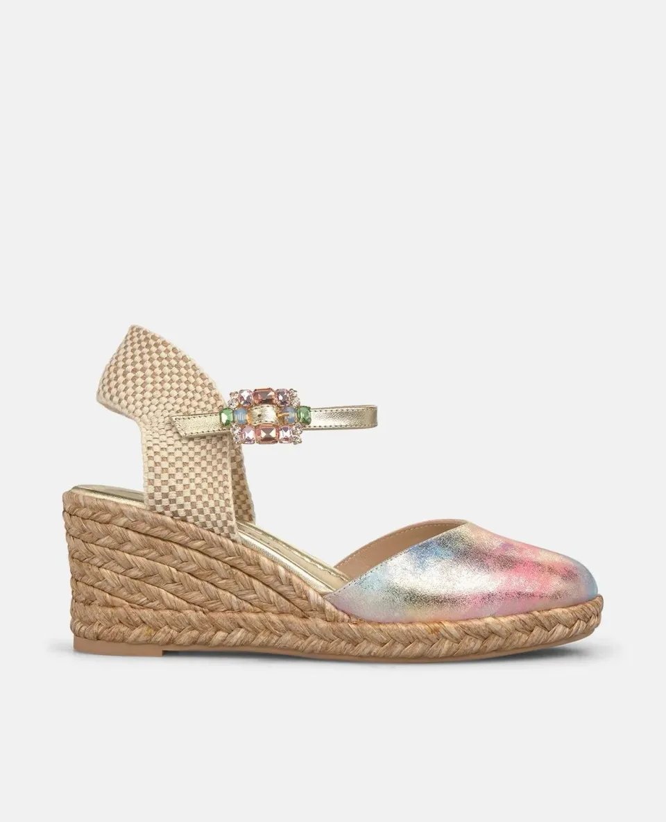 Alma en Pena V265691 espadrille rose compensée 6,5 cm
