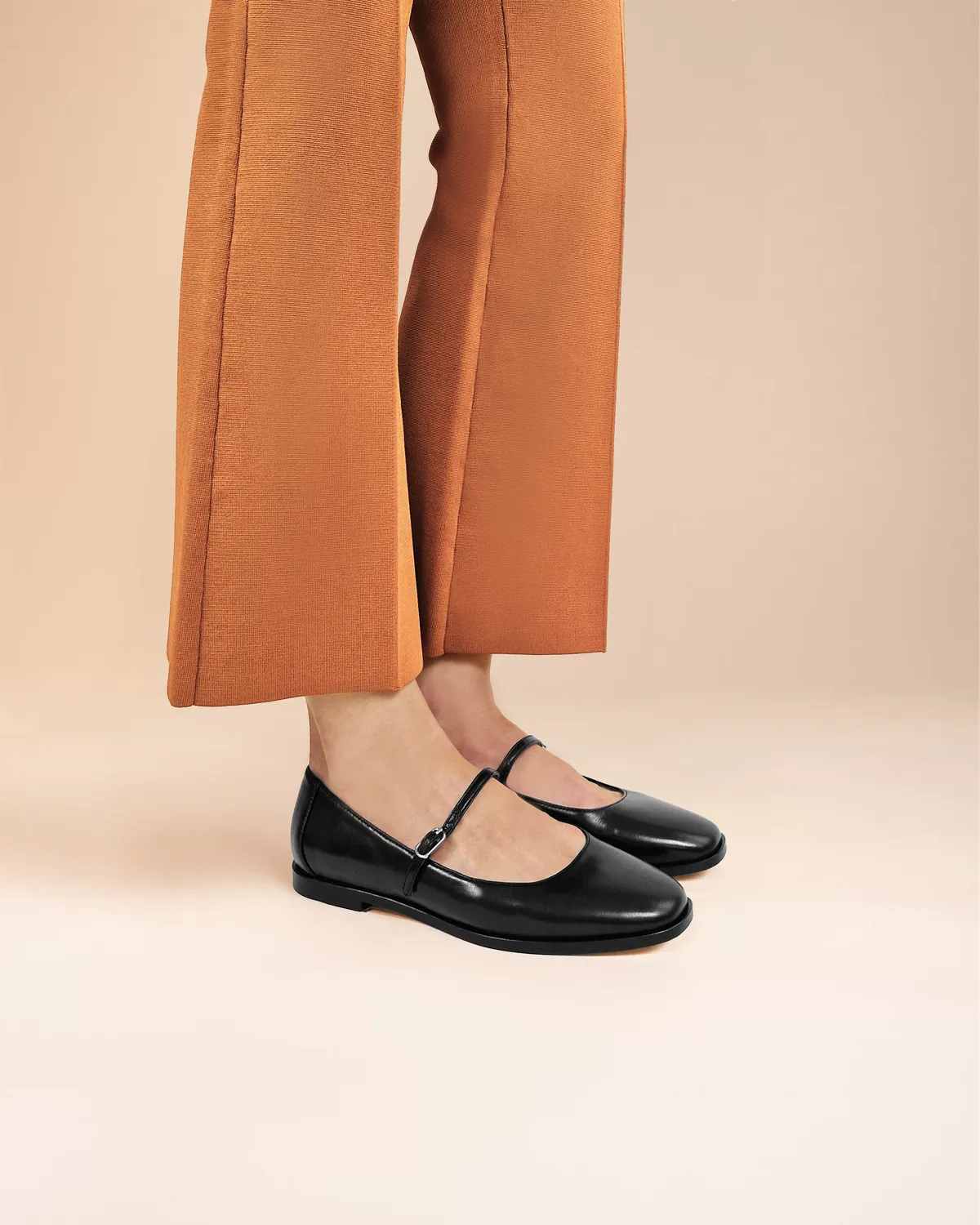 Mi/Mai Caruso Black ballerines noires cuir glossy