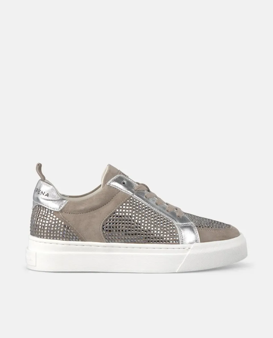 Alma en Pena I251556 baskets taupe strass plateforme