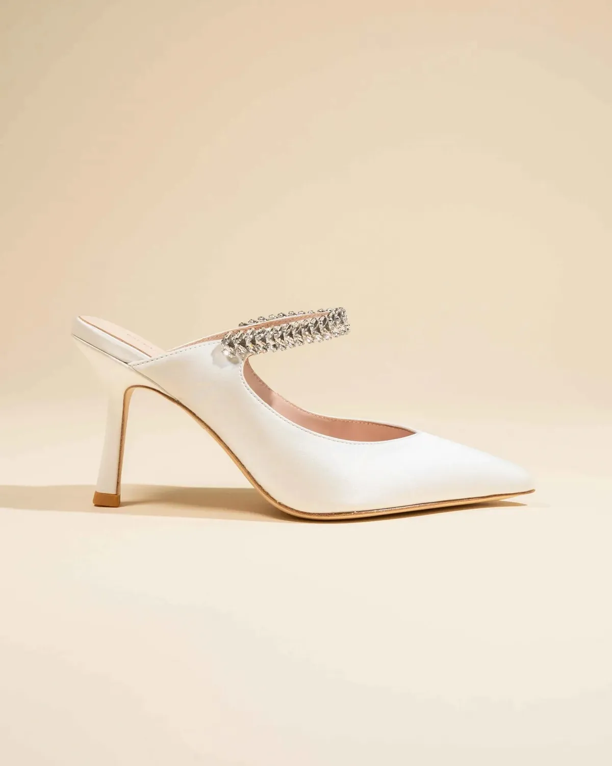 Mi/Mai Harper White Satin escarpins blancs talon 8cm