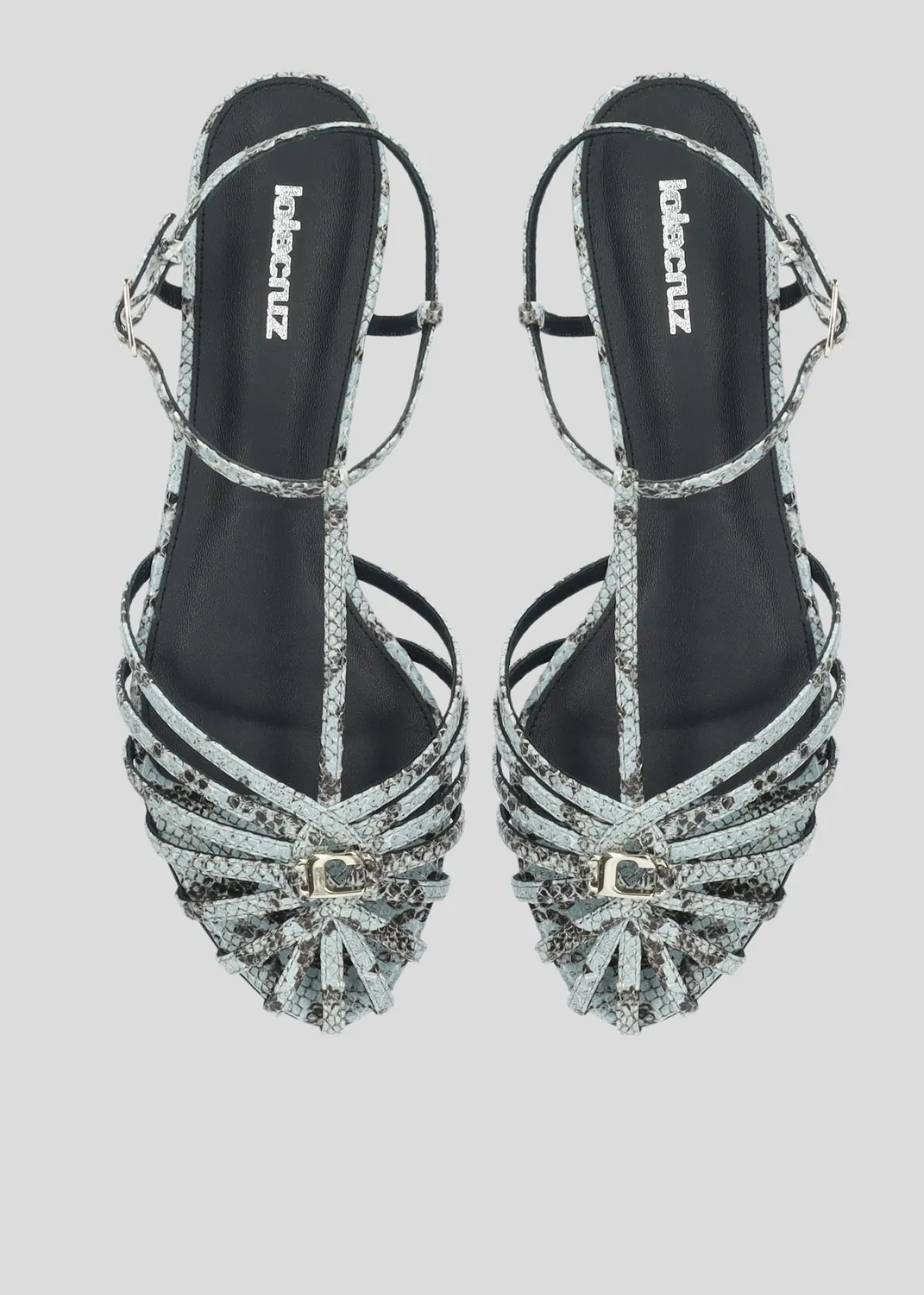 Lola Cruz Tango Flats sandales plates bleu ciel