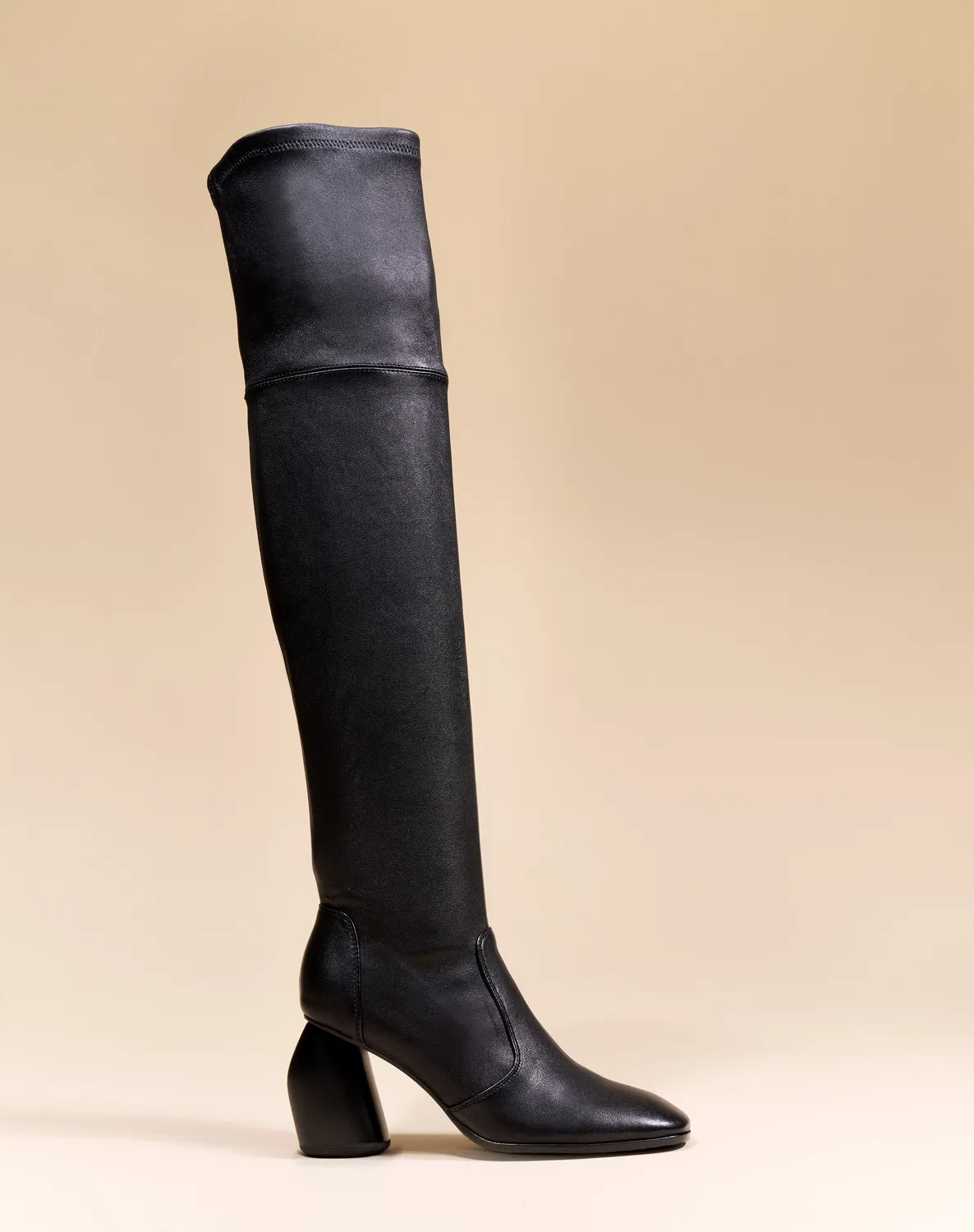 Mi/Mai Gae High Black Lamb cuissardes agneau talon 8cm