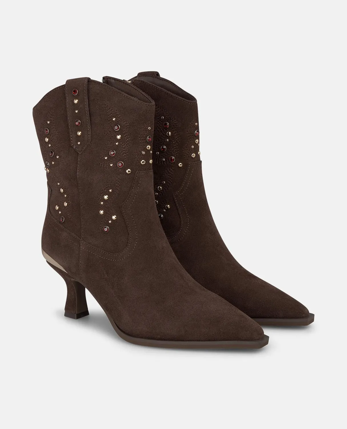 Alma en Pena I260351 bottines cowboy daim marron talon 6 cm
