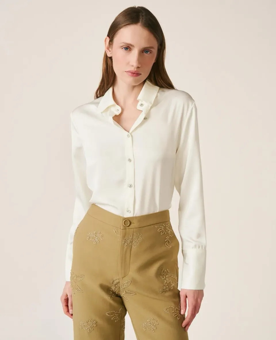 Alma en Pena V26CL0418 chemise satin blanc