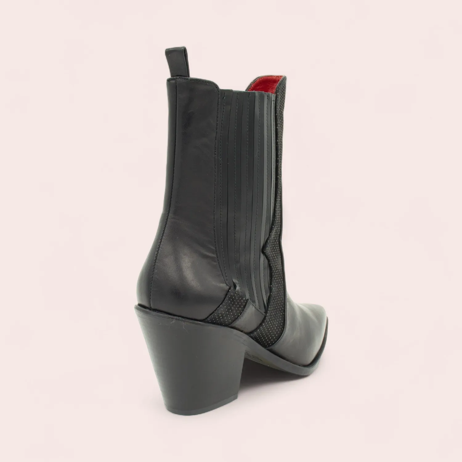 Karine Arabian MIRANDA bottine santiag noire cuir 65 mm