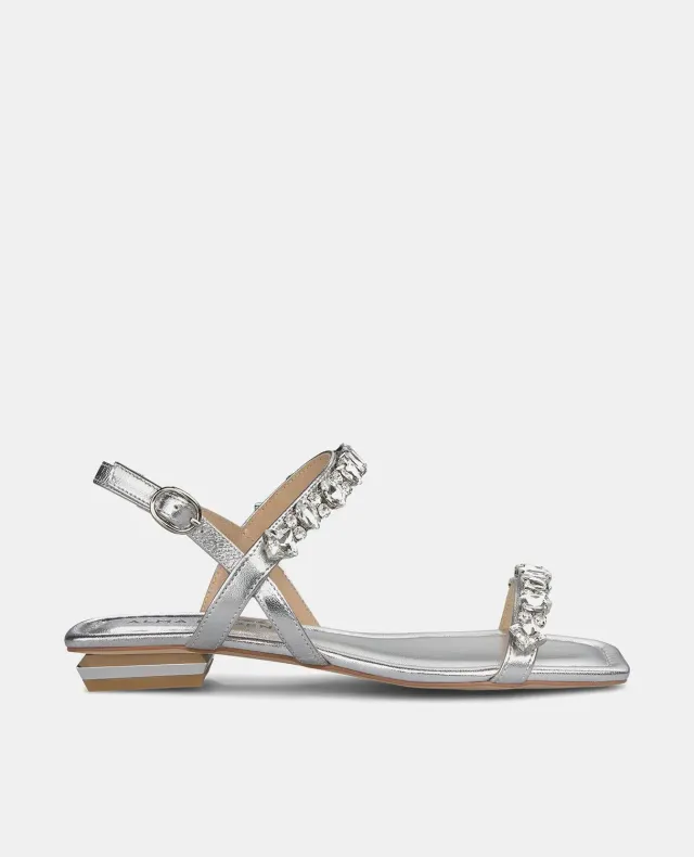 Alma en Pena V240762 sandales argenté cuir strass