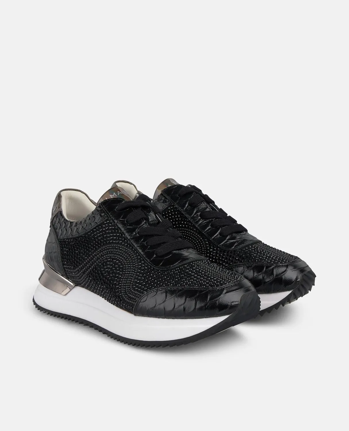 Alma en Pena I251503 sneakers noir strass plateforme 4,5 cm