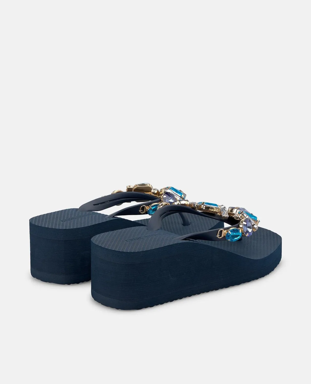 Alma en Pena V269010 tongs plateforme bleues 5,5 cm