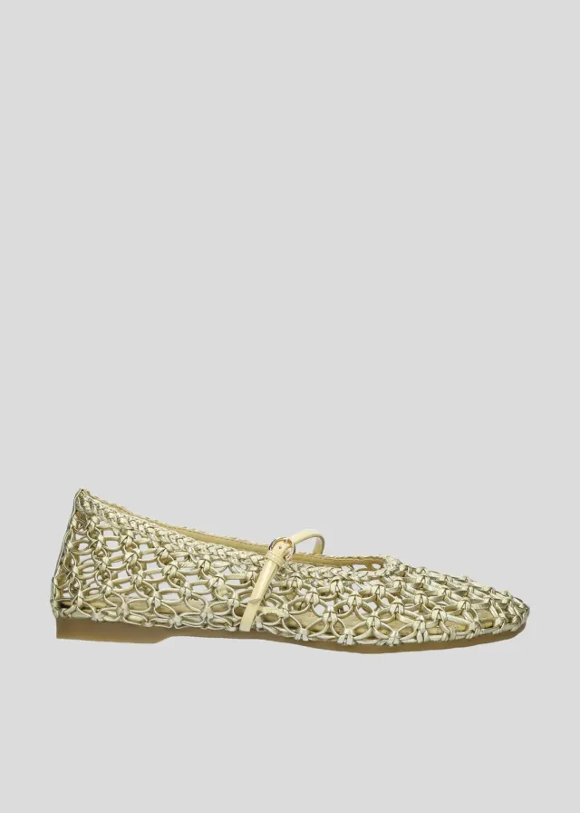 Lola Cruz Gara Ballerina ballerines doré cuir