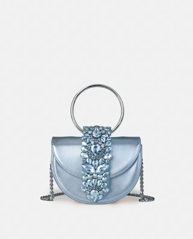 Alma en Pena CENBG100 sac lune bleu cuir chaîne