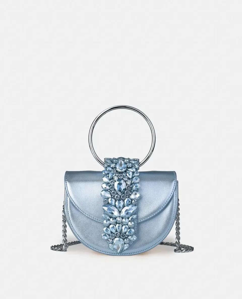 Alma en Pena CENBG100 sac lune bleu cuir chaîne