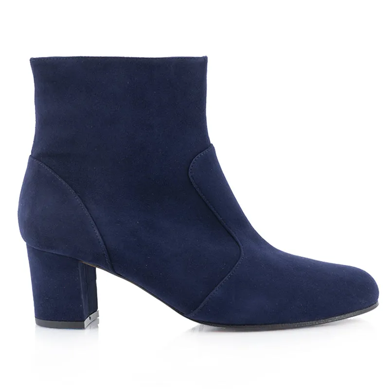 Bégum Paris Sherpa bottines marine chèvre velours talon 5 cm