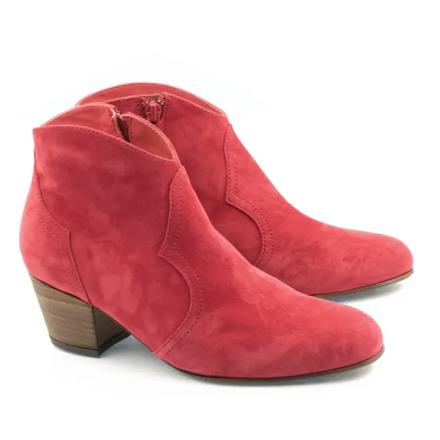 Bégum Paris Johnny bottines framboise chèvre velours