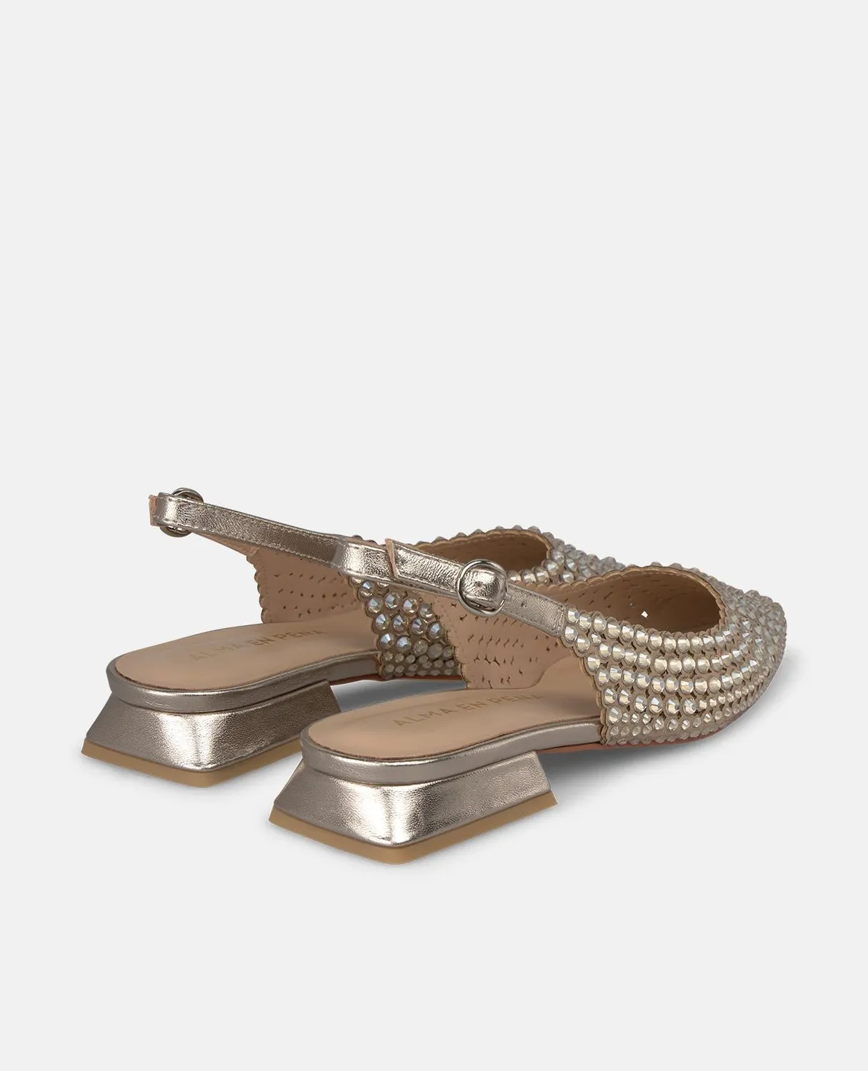 Alma en Pena V261000 babies bronze cloutées talon 2 cm