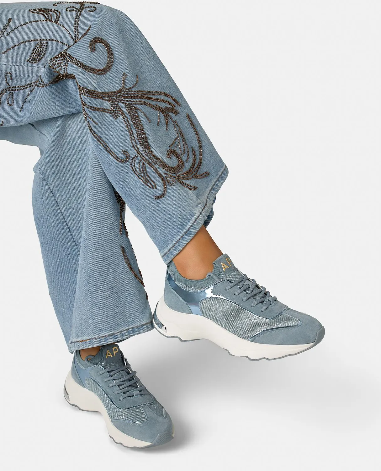 Alma en Pena V2652603 sneakers bleu plateforme 4,5cm