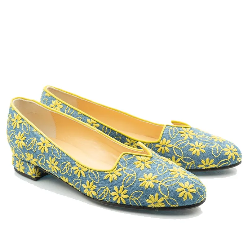 Bégum Paris Olympe ballerines tissu décolleté V