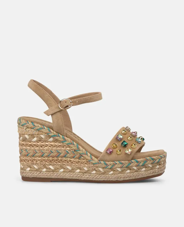 Alma en Pena V266103 espadrille compensée cuir sable
