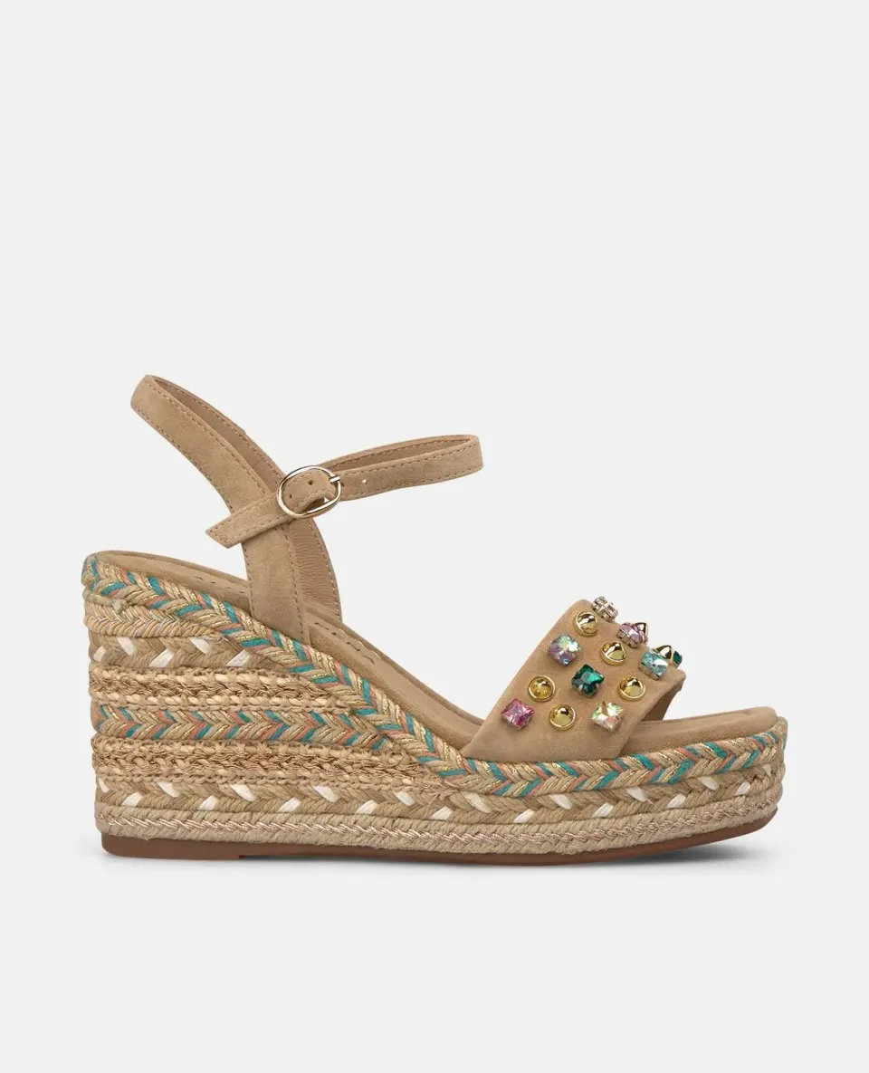 Alma en Pena V266103 espadrille compensée cuir sable