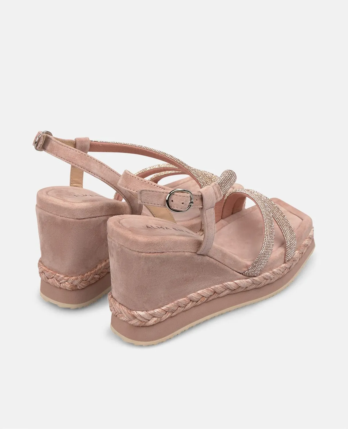 Alma en Pena V251242 compensées rose poudré strass 9,8 cm