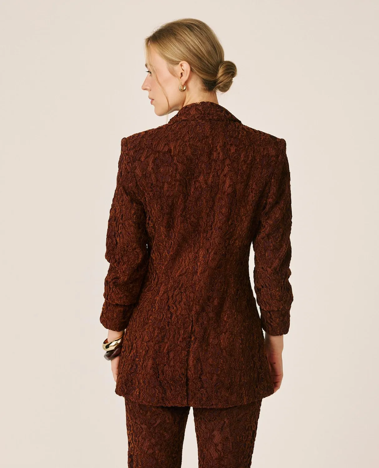 Alma en Pena I26CL1002 blazer velours croisé marron