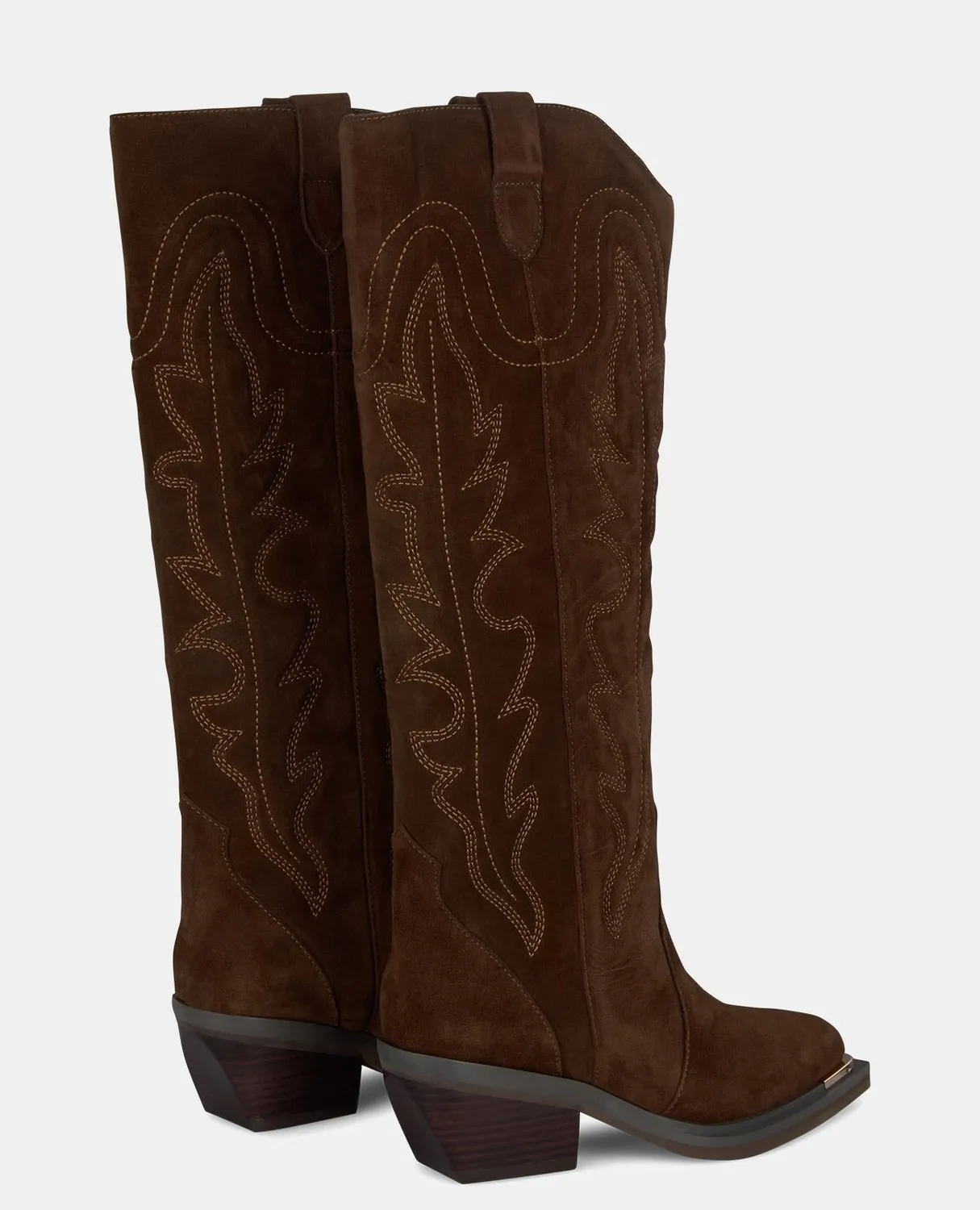 Alma en Pena I240707 bottes camel brodées 6 cm
