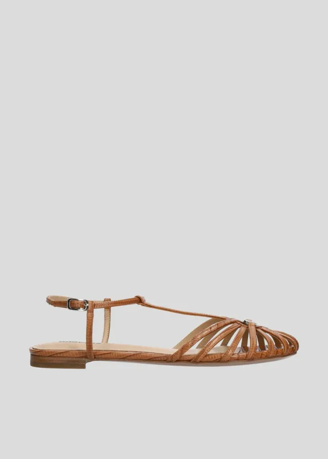 Lola Cruz Tango sandales plates cuir cuero plat