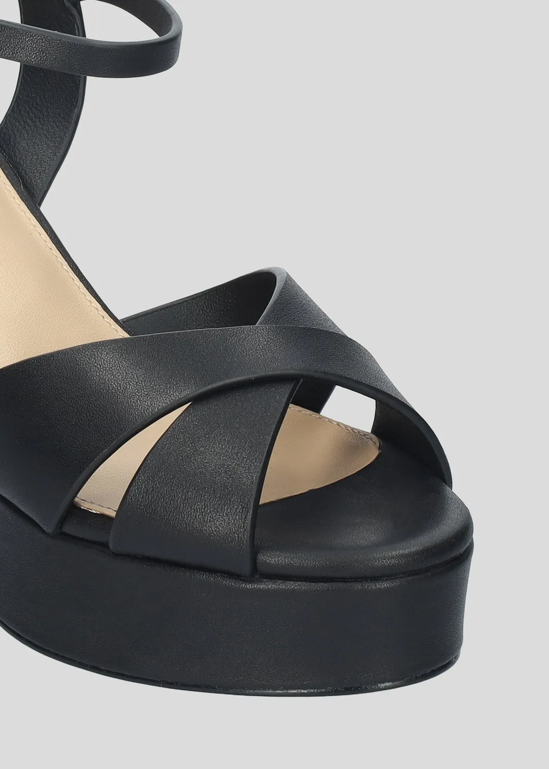 Lola Cruz Aria Platform 95 sandales à talons noir compensées