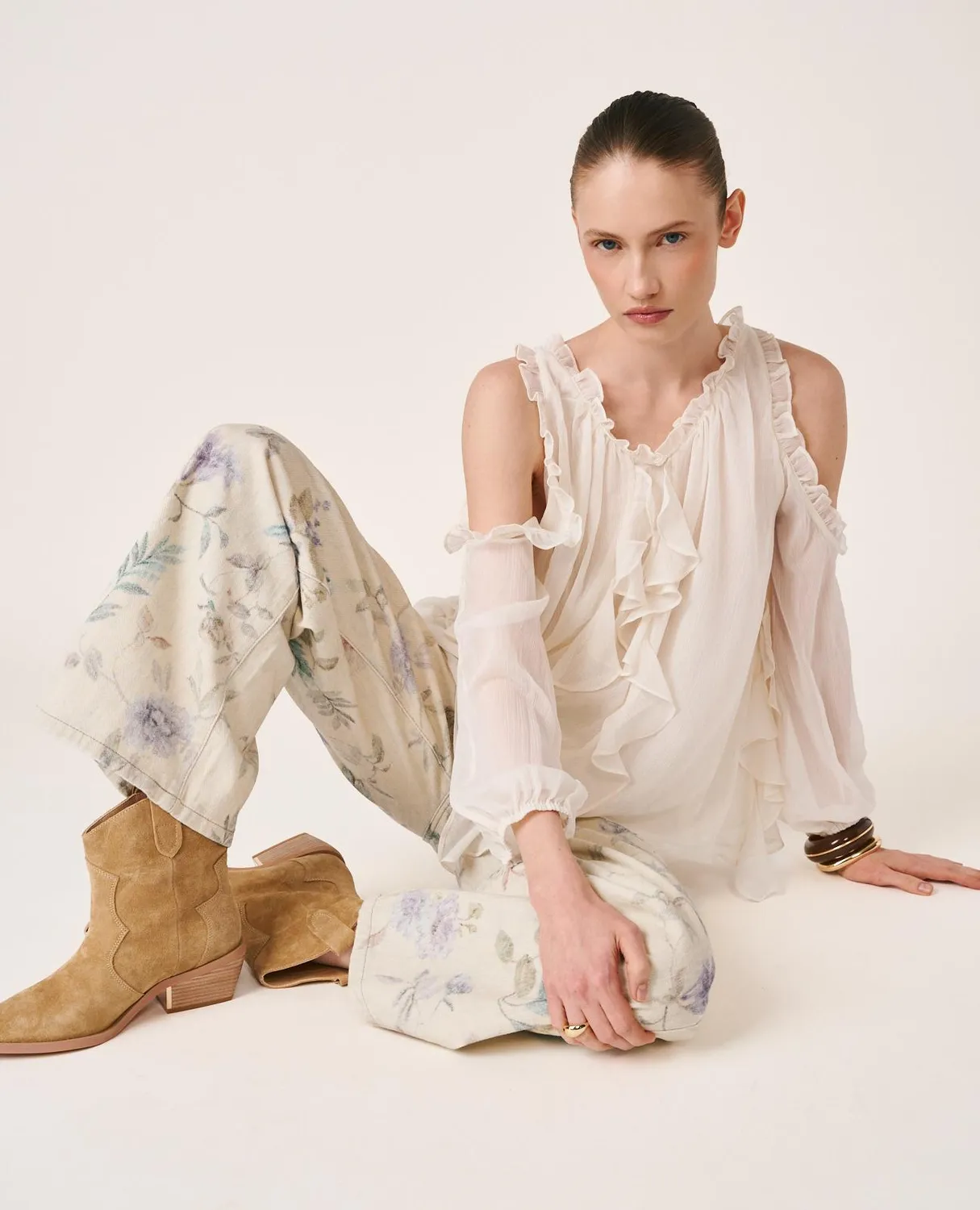 Alma en Pena V26CL0510 blouse blanche épaules nues