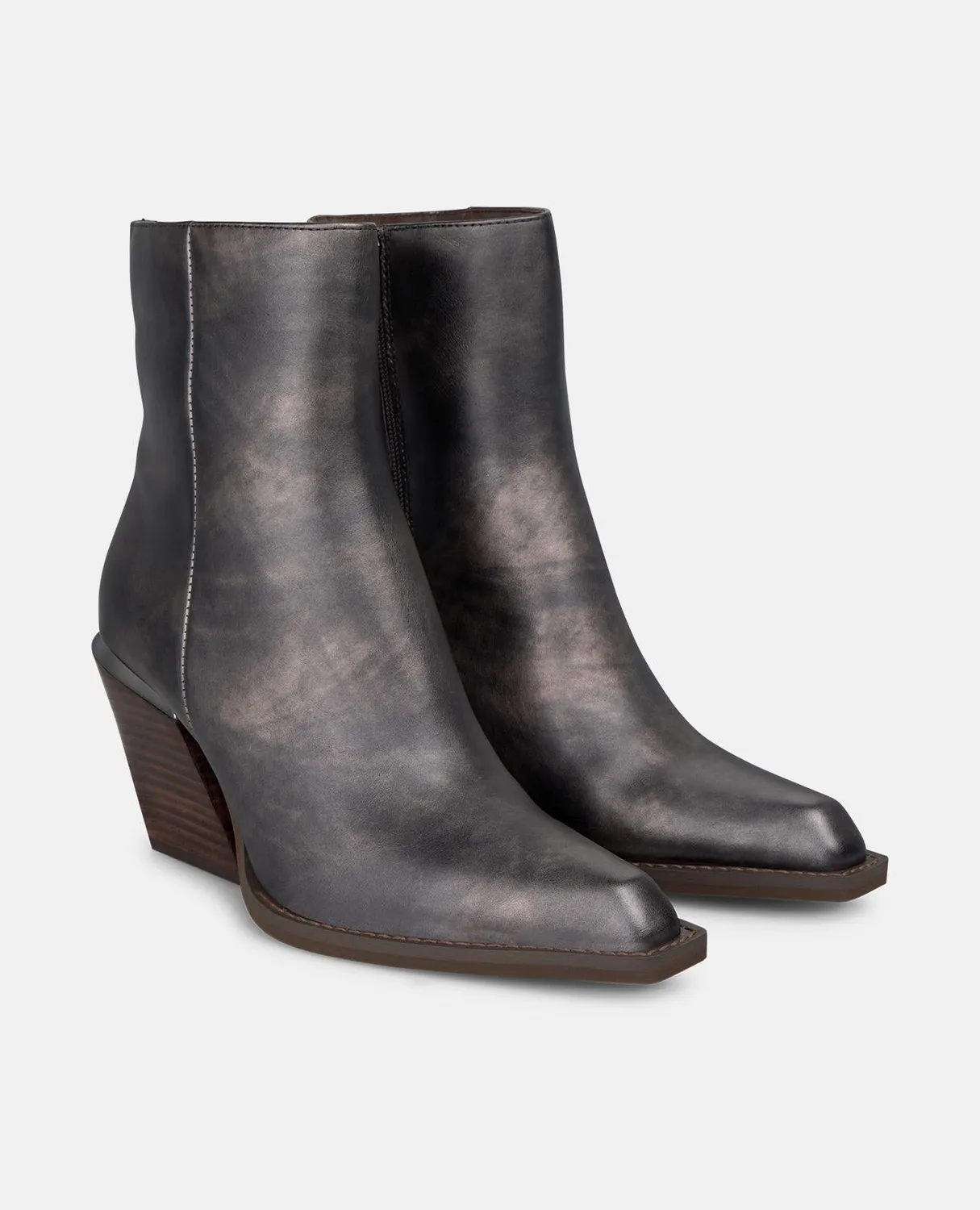 Alma en Pena I260750 bottines cuir argenté talon 8 cm