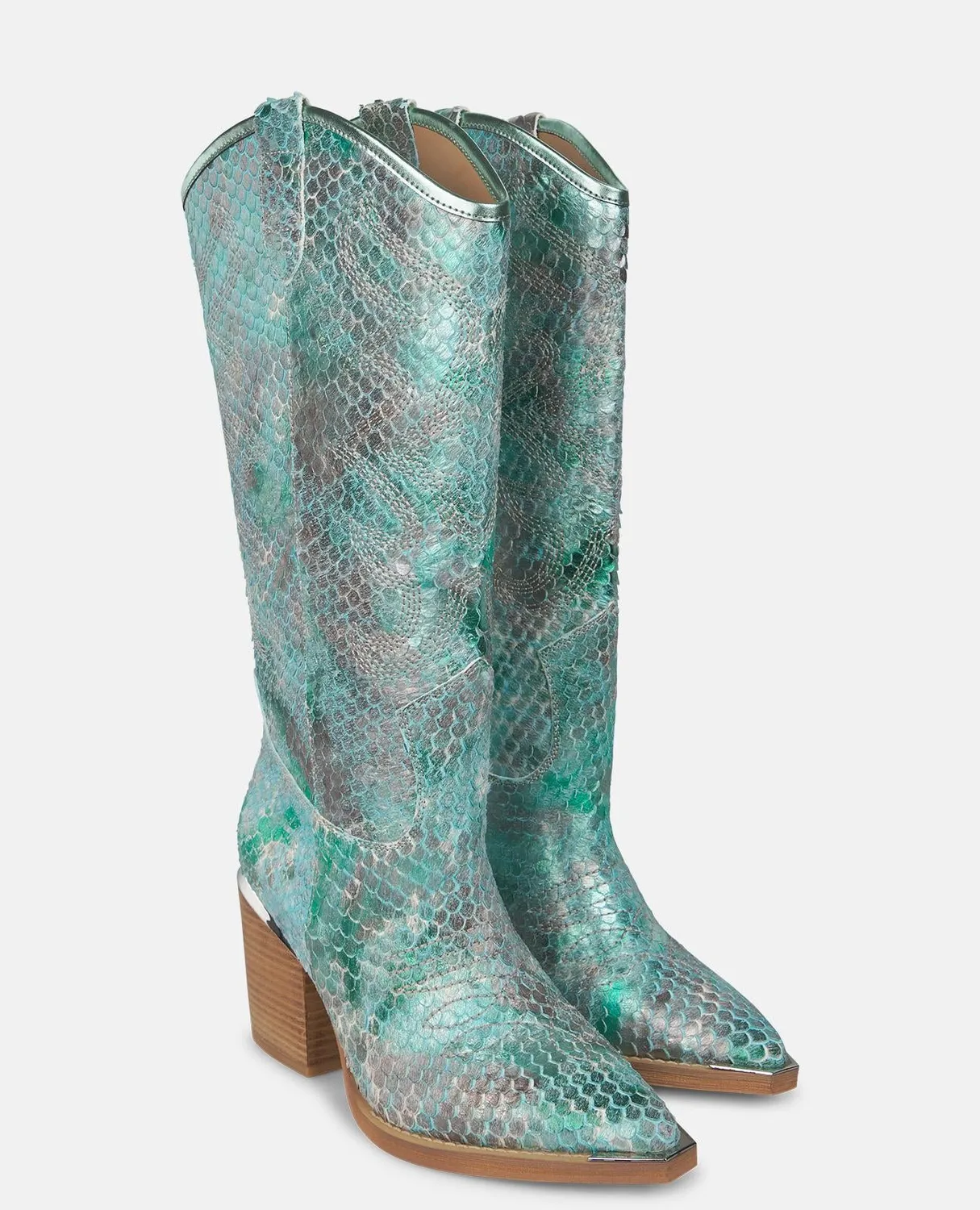 Alma en Pena V250100 bottes cowboy turquoise cuir