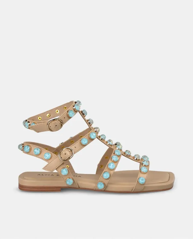 Alma en Pena V251960 sandales plates sable cuir