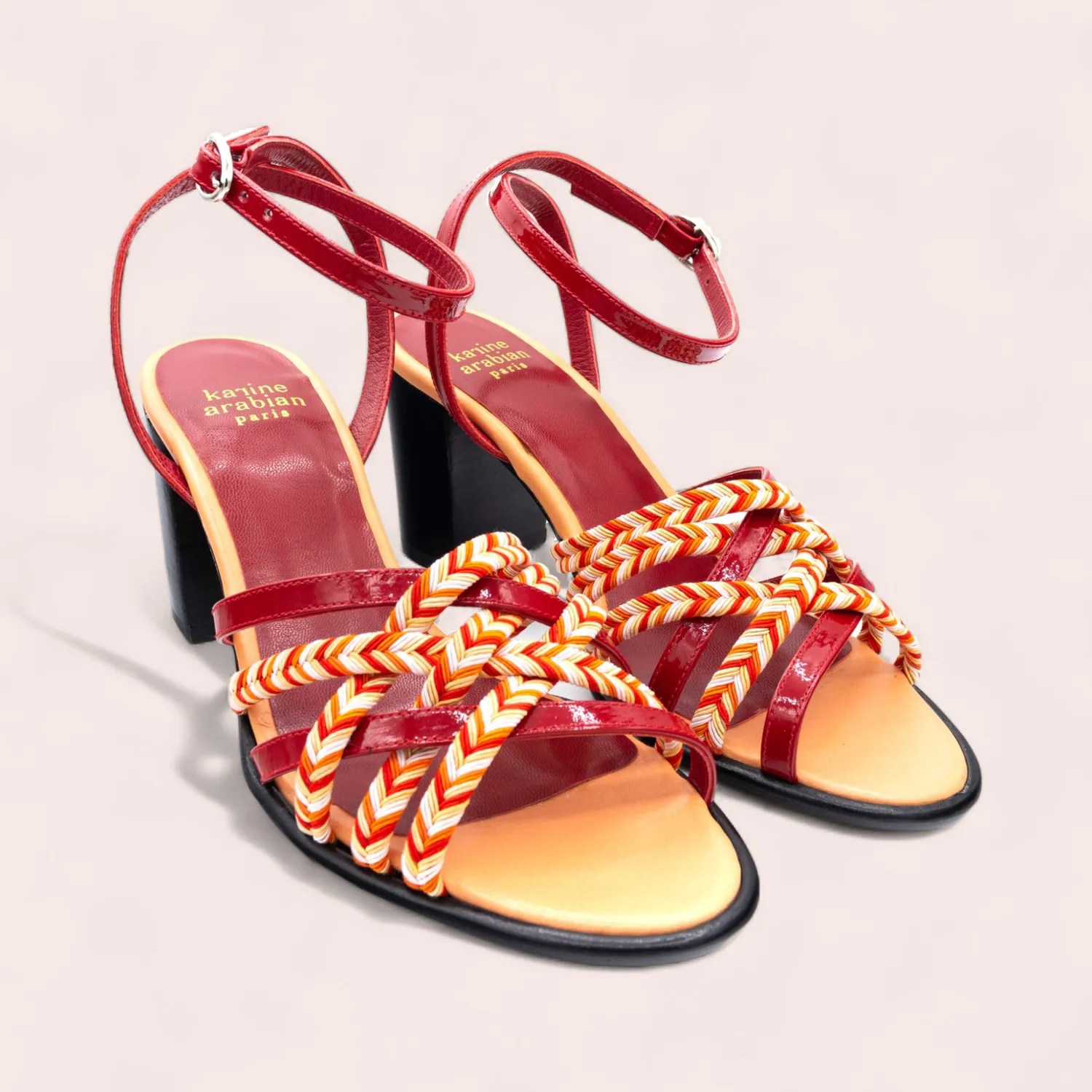 Karine Arabian Amanda sandales vernis rouge 38 talon 70mm