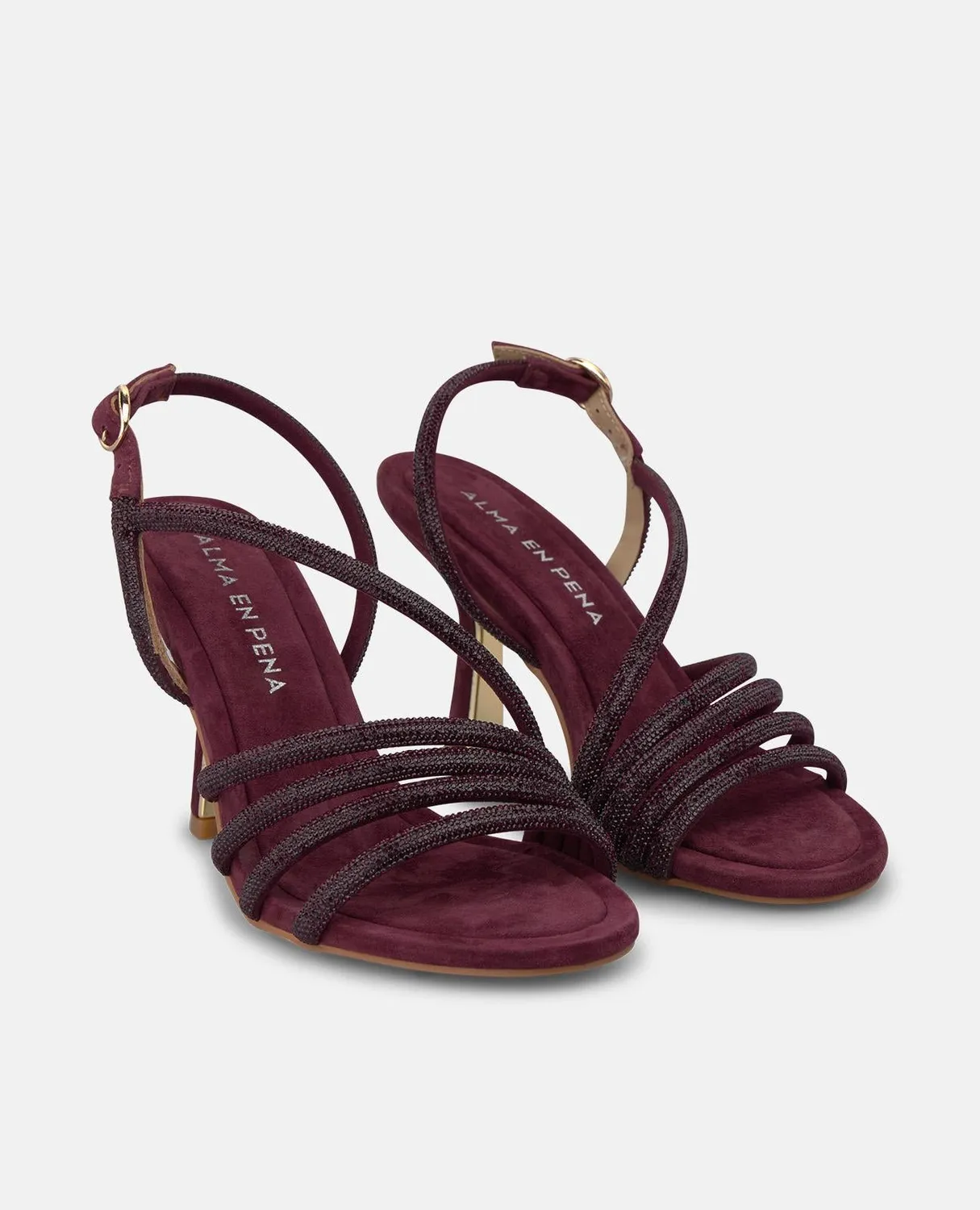 Alma en Pena I260303 sandales bordeaux textile talon 8 cm