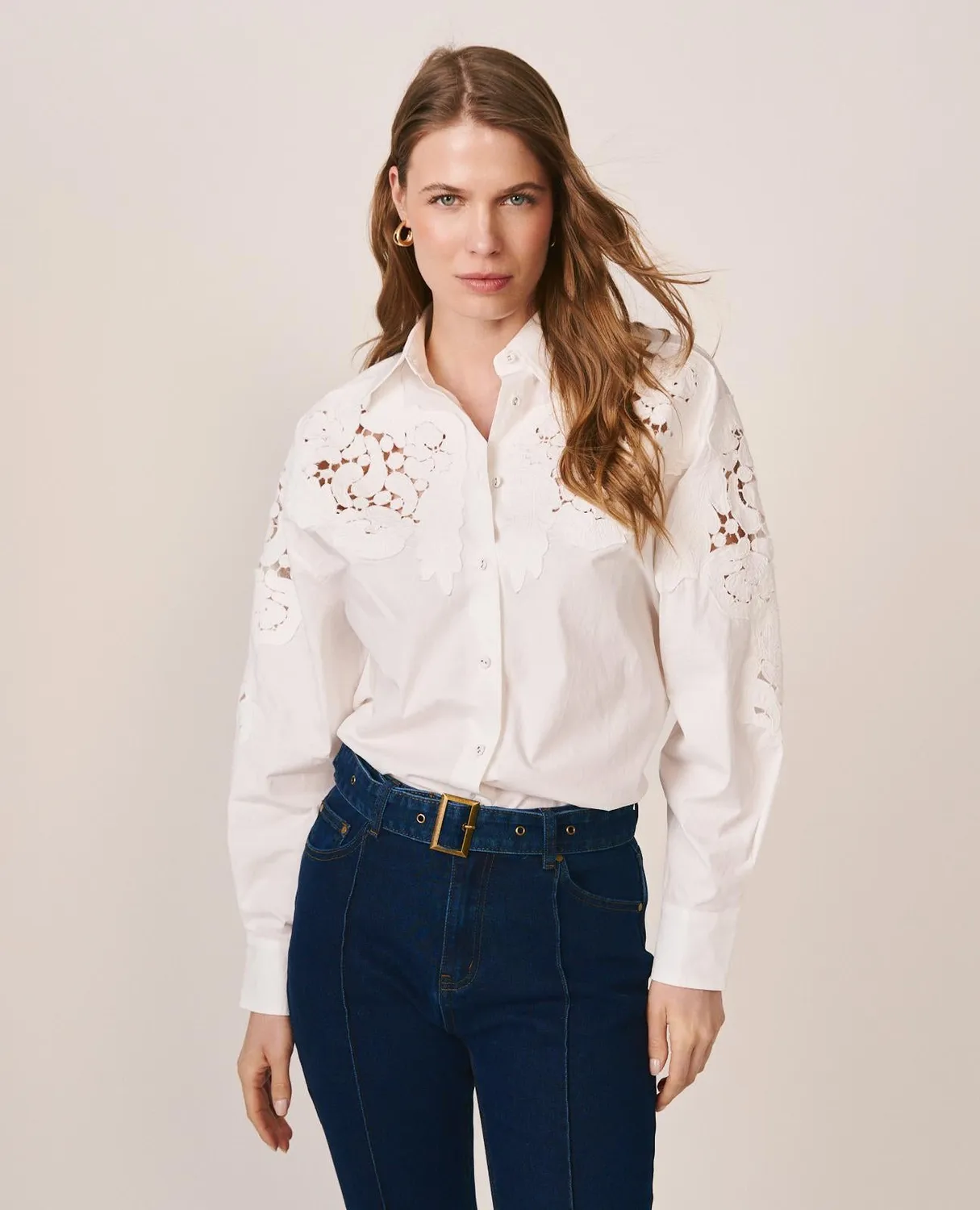 Alma en Pena V26CL0419 chemise blanche coton brodé