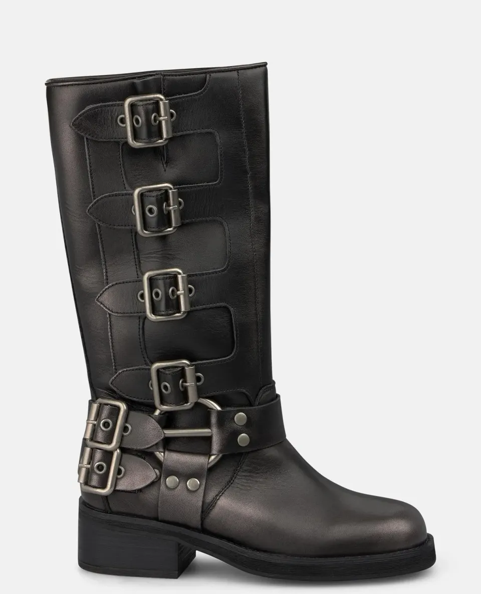 Alma en Pena I260830C bottes cuir pewter talon 4,5 cm