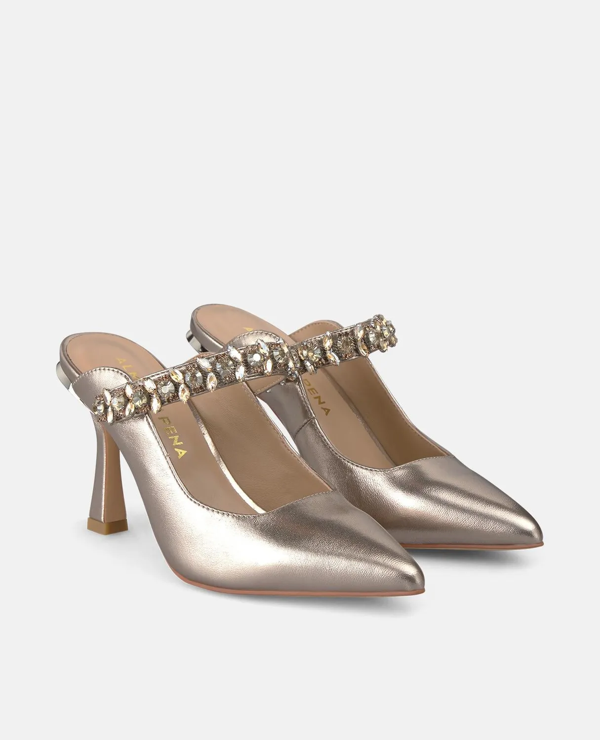 Alma en Pena I250417 escarpins bronze bride strass 9 cm