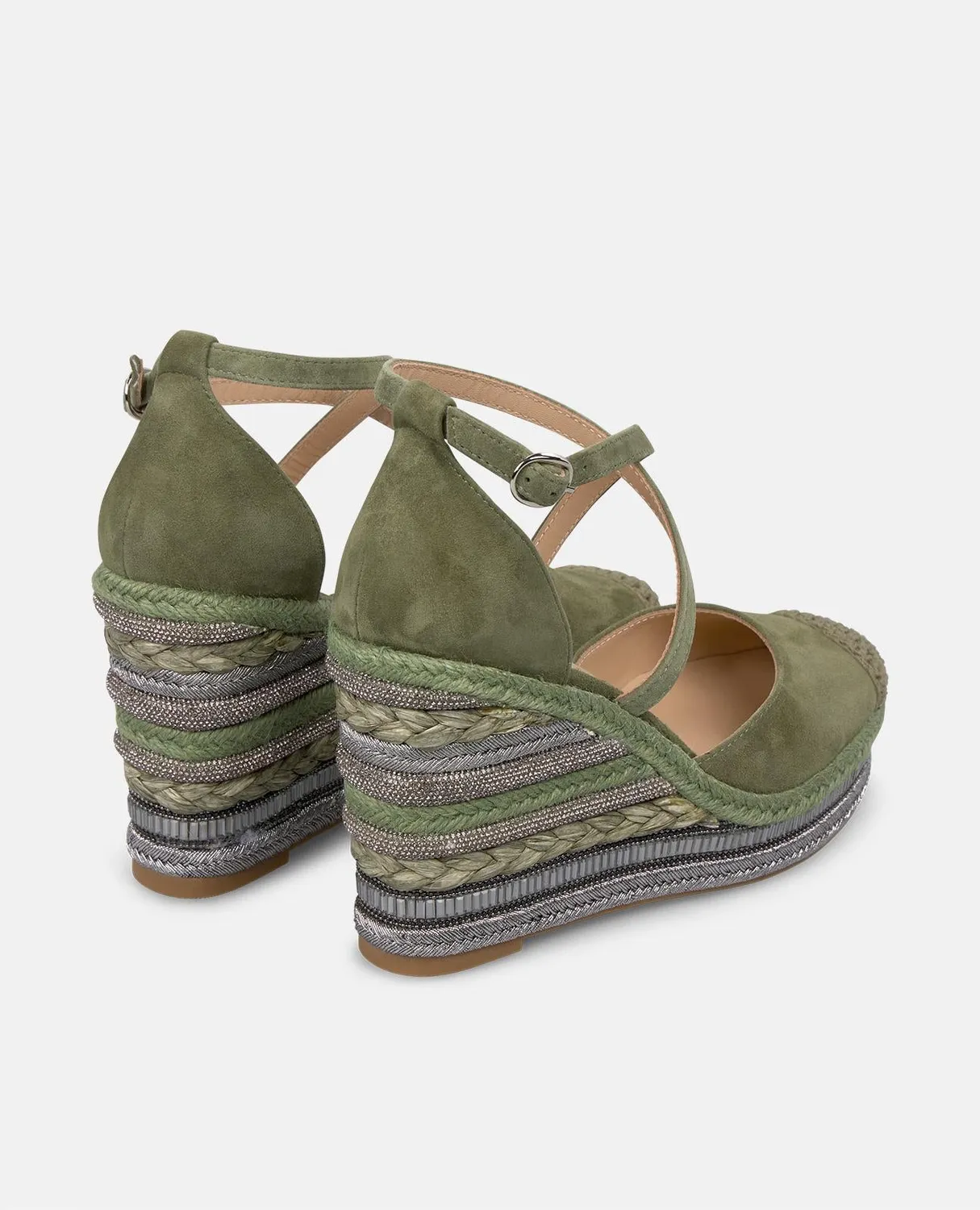 Alma en Pena V251016 compensées kaki cuir 9,8 cm