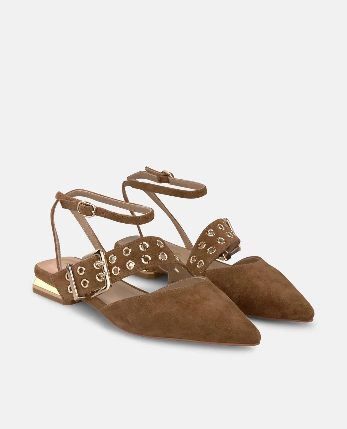 Alma en Pena I260106 ballerine camel napa bride cheville