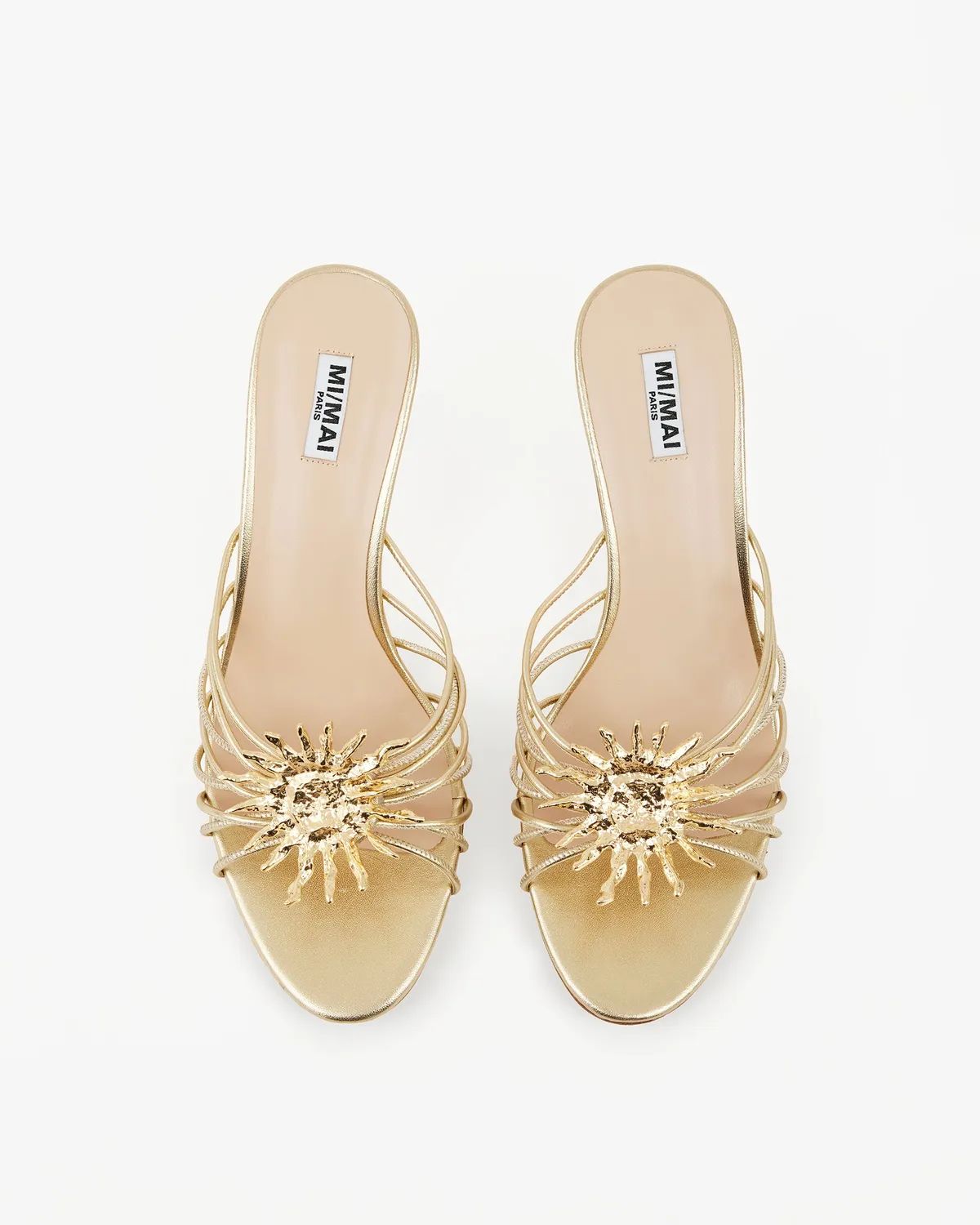Mi/Mai Salomé Gold mules dorées talon aiguille