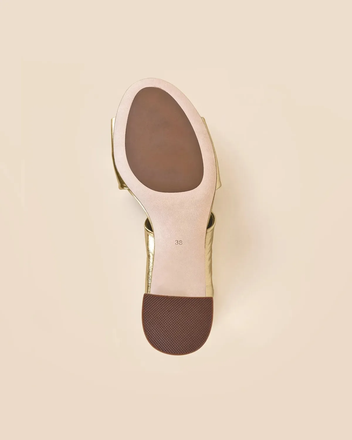 Mi/Mai Daria Gold mules dorées talon sculpté