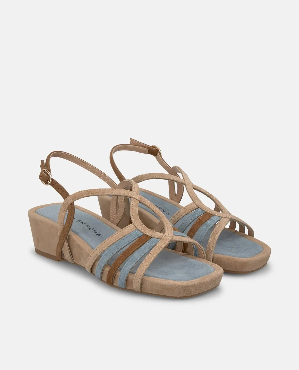Alma en Pena V267703 sandales compensées combi jeans bleu