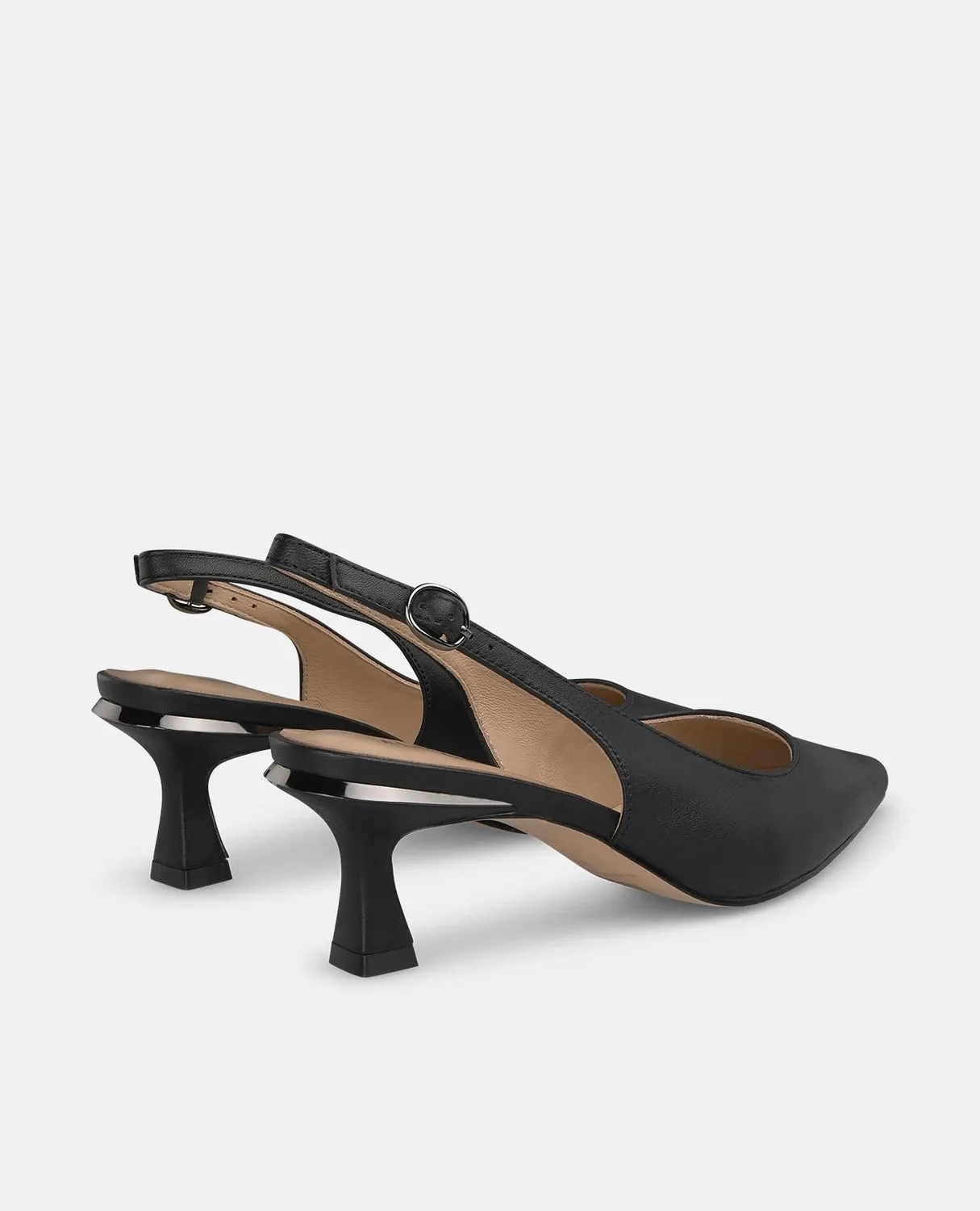 Alma en Pena I250511 escarpin slingback noir cuir talon 6cm