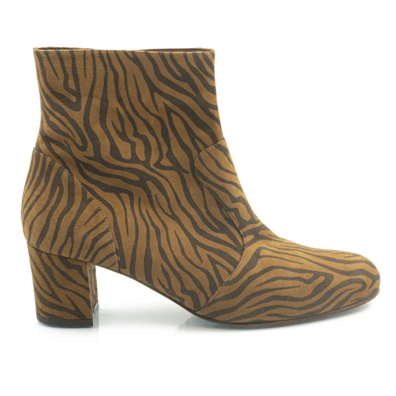 Bégum Paris Sherpa zèbre bottines chevreau talon 5 cm