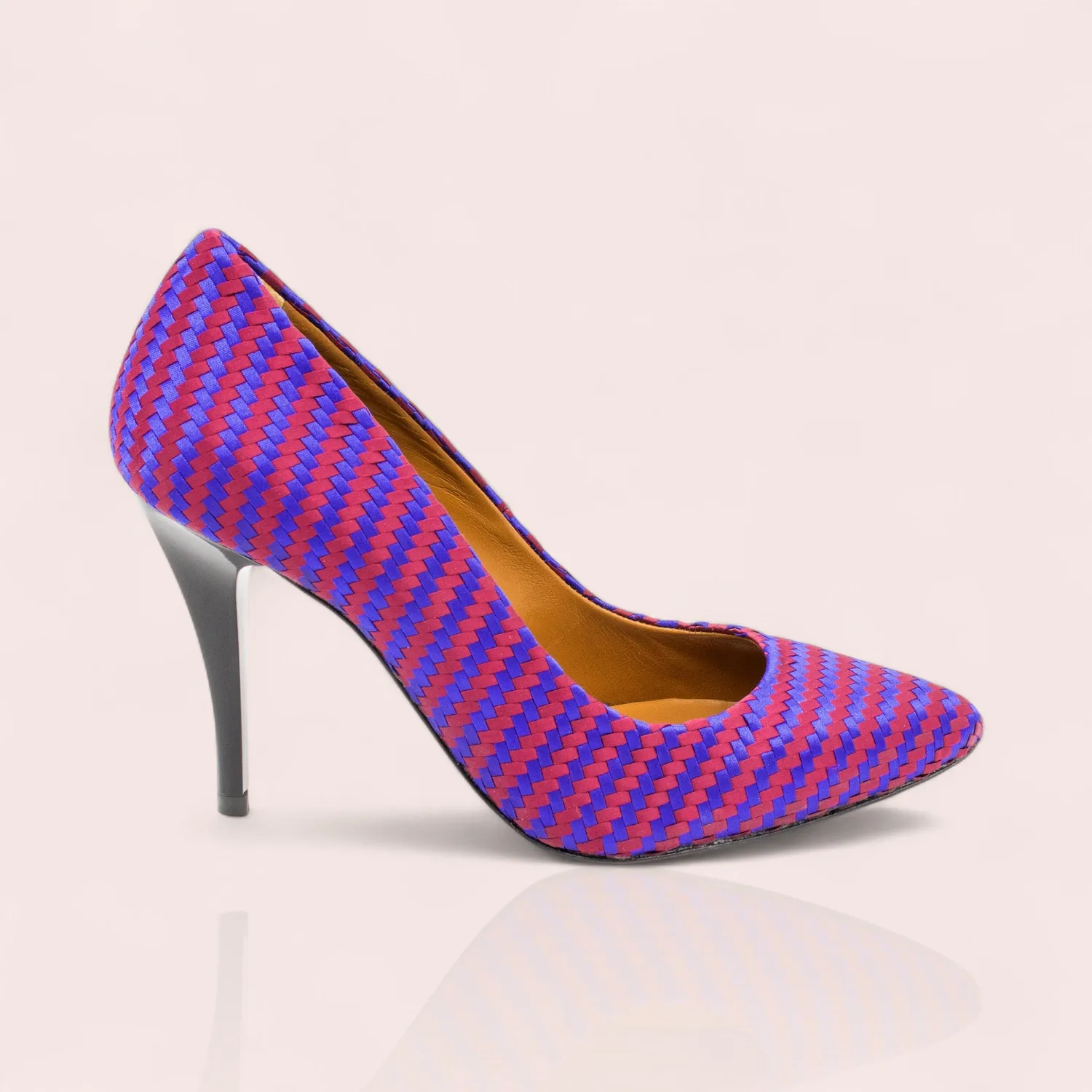 Karine Arabian PUMP escarpin tressé noir 38.5 talon 95mm