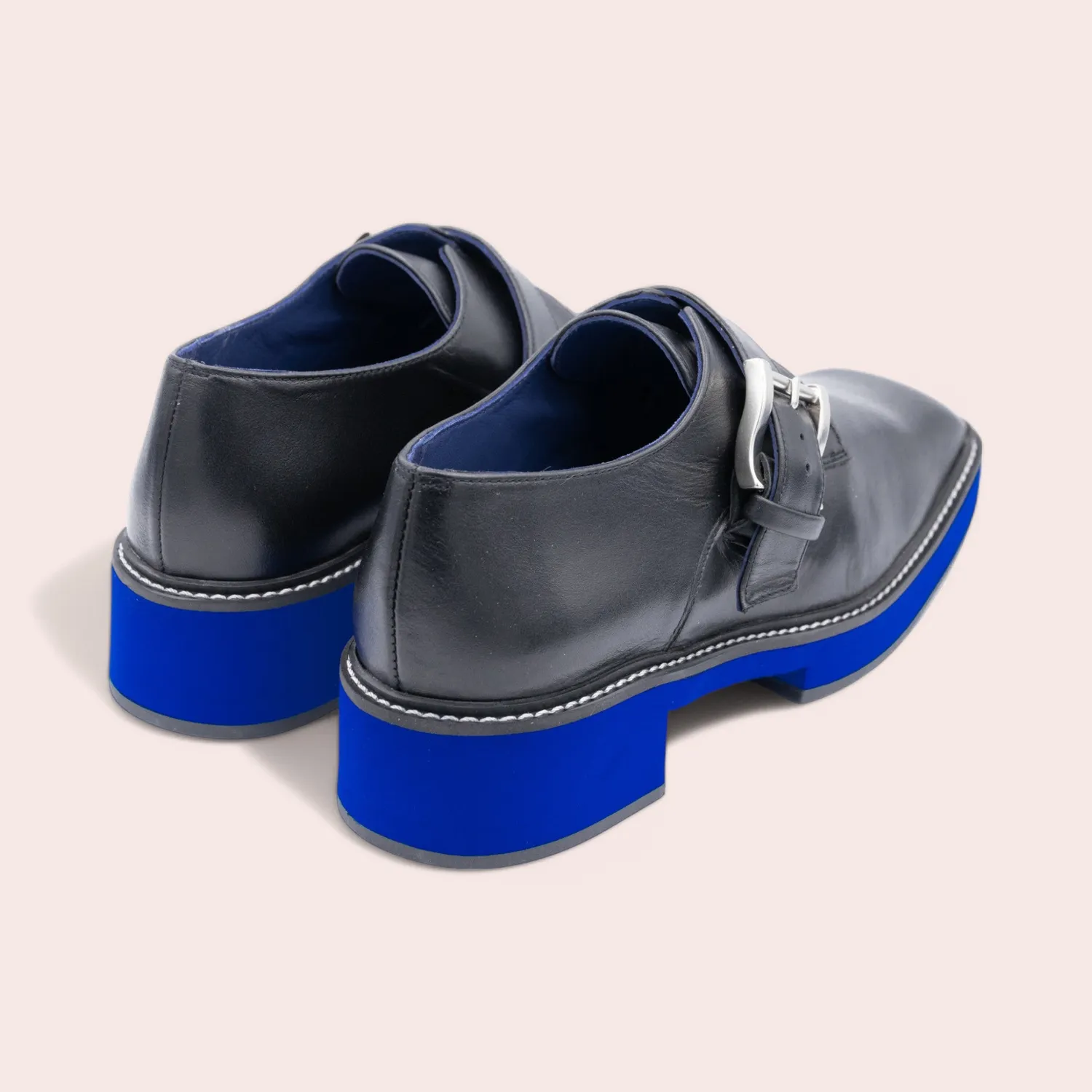 Karine Arabian SUTTON derby noir cuir semelle bleue
