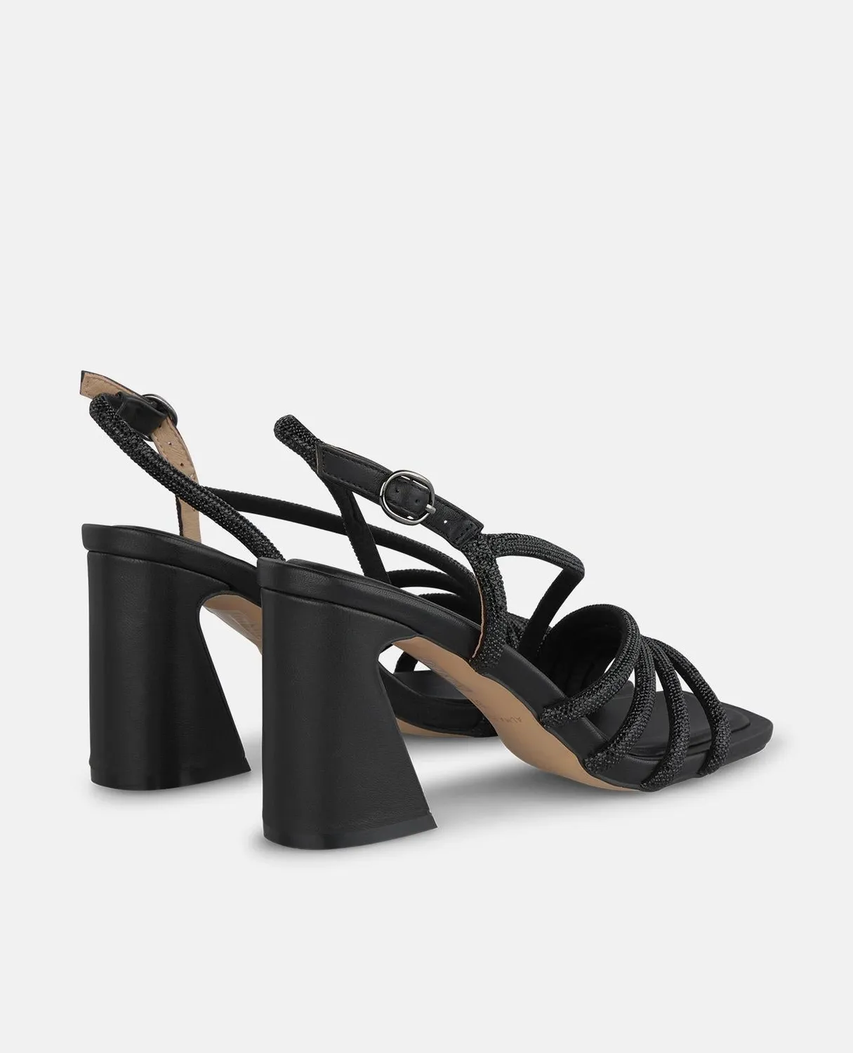 Alma en Pena I250097 sandales noires talon 8,3 cm strass