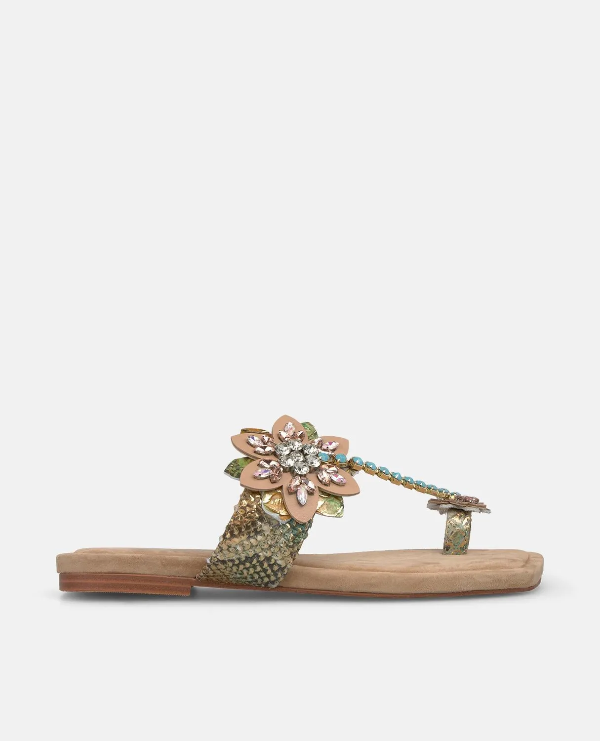 Alma en Pena V268439 sandales plates beige fleur cuir